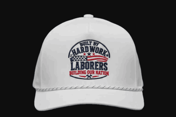 The 2026 Labor Day cap rotating &mdash; a white Kodo 636 performance rope snapback